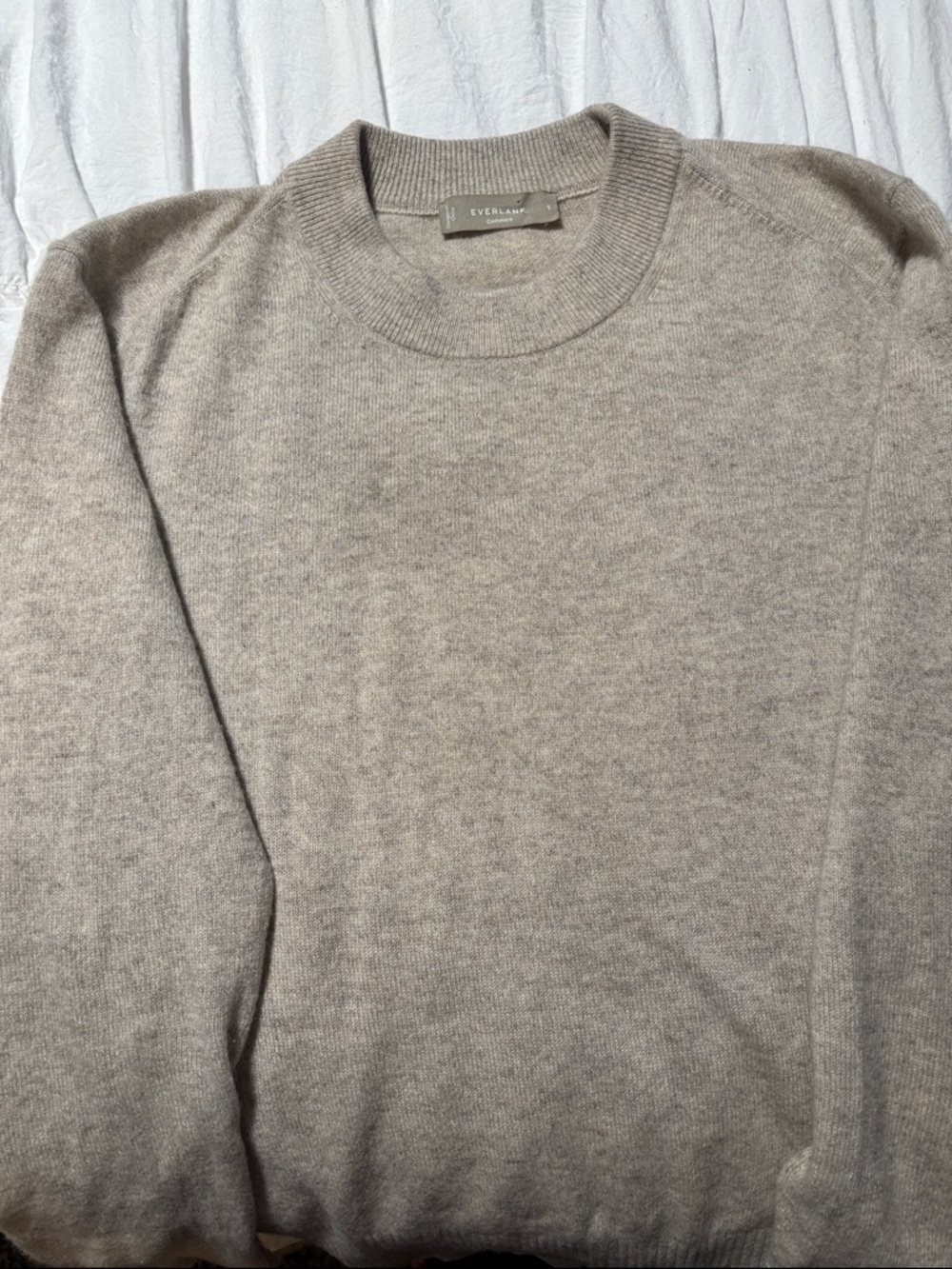 Cashmere Everlane womens Crewneck Cashmere Sweater - Light Taupe Heather - Picture 6 of 6